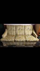 Antique English embossed velvet lounge