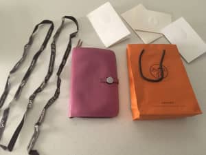 Hermes Dogon Duo Combined Wallet, pink in lovely condition