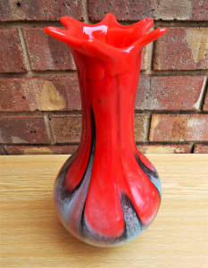 Lava Red Art Glass Vase