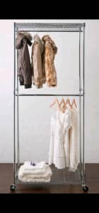 Chrome easy build Wardrobe system, hanging wardrobe, with 2 levels