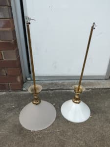 Drop down ceiling lights with glass light shades $5 each Albion Brisbane North East Preview