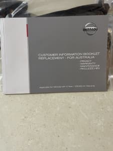 Brand new Nissan servicing/maintenance booklet