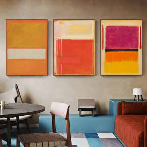40cmx60cm Colourful 3 Sets By Mark Rothko Black Frame Canvas Wall...