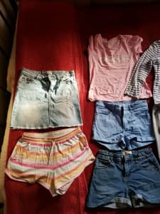 Girls clothes shorts, skirt, dress, playsuit, tracksuit