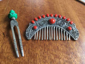 Two decorative hair combs