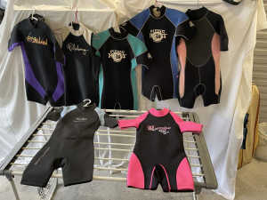 Wetsuits, size 8-14, Billabong, Piping Hot, Mambo, Crane, Adrenalin
