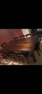 Solid Timber Six Seat dinning table with
chairs
