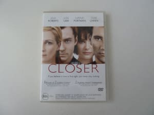 DVD: CLOSER. MA15 . As NEW watched once.