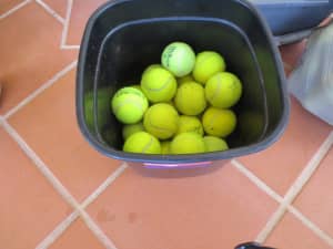 Tennis balls 60 used, durable brand names practice or ideal for dog