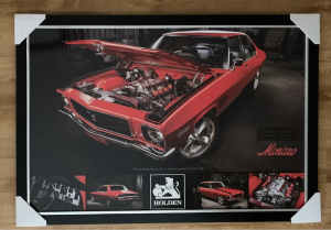 Holden SS Monaro 1972 HQ Poster Framed Laminated 100x70cm New perfect