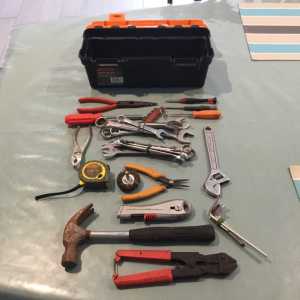 Plastic Tool Box And Hand Tools