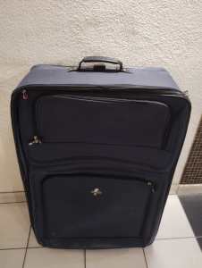 Huge soft suitcase dark blue colour 2 wheels for sale