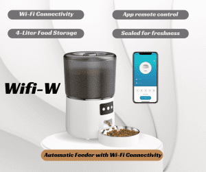 Smart Pet Feeder 4L Wi-Fi Video: Remote Automatic Feeding Machine for