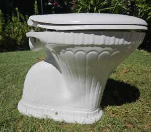 Vintage Fowler Ware Australia shell pattern toilet and cistern 