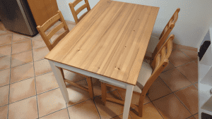 Ikea Lerhamn dining table and four chairs