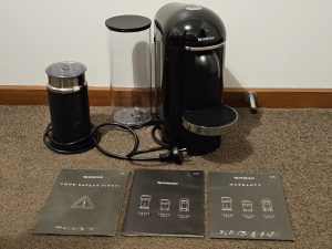 Nespresso Black Vertuo Plus Coffee Maker and Aeroccino3 Milk Frother