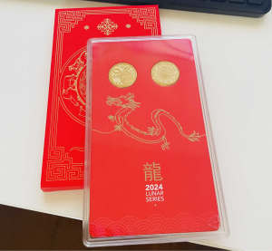 Year of the dragon 2024 uncirculated 2 coin set