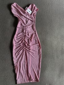 Pink shimmer dress (Full length - Medium size) - brand new with tags