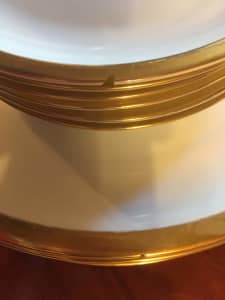 Arzberg six-place white and gold dinner setting