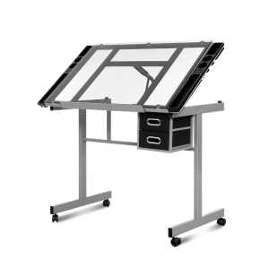 Artiss Drawing Desk Drafting Table Craft Adjustable Glass..(46865)