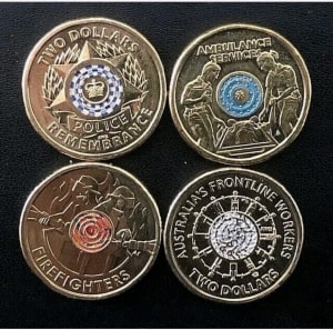 2019 - 2022 Emergency Services Australian $2 Coin set of 4