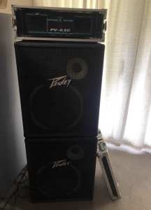 Peavy usa 3 way speakers with amp pa
