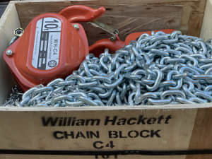 William Hackett chain hoist 10 ton capacity