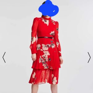 Stella label red midi dress