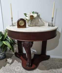Marble top washstand console hall table Antique 