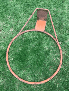Used, orange colour steel, basketball ring