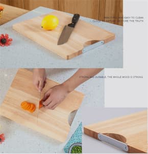 5 Size Produced From High Quality Wood Chopping Board With SUS Handle