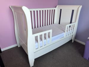 Cot with mattress and protector 