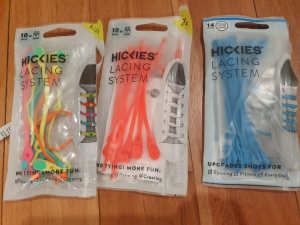 Kids Hickies coloured tie-free elastic shoe laces - 3 packets