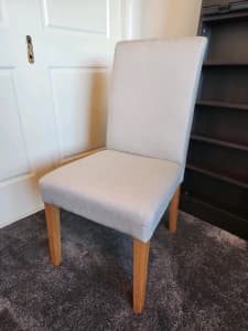 6x grey upholstered dining chairs. hardly used, very comfy