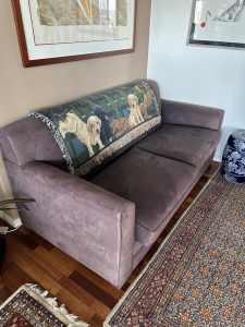 Sofa bed, brown suede