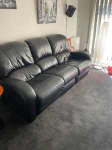 Genuine leather recliner lounge suite