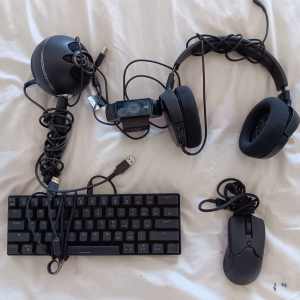 PC gaming accessories viper mouse Steelseries headset etc