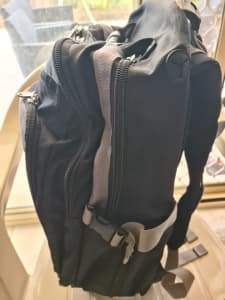 Business laptop travel backpack with trolley feature