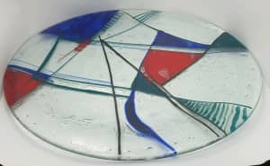Miro - inspired glass serving plate