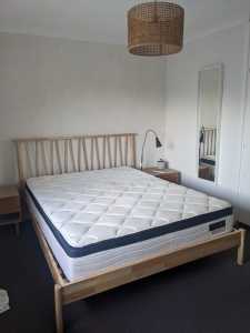 Queen size bed with mattress Scandi style