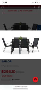 Black Sailor 7 piece table set