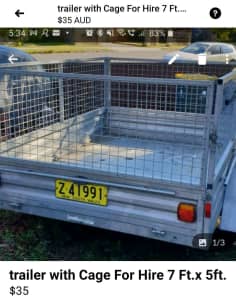 TRAILER WITH CAGE $30 FOR 4 HOURS $40. 24 HRS.35