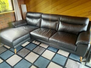 Genuine Leather 3 Seat LHS Chaise