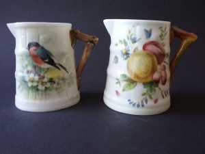 ROYAL WORCESTER PAIR MINI BARREL JUGS W. POWELL + 1 OTHER