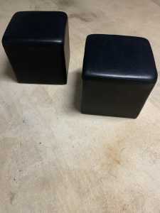 Ottoman cube stool leather X2