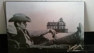 Large James Dean picture mounted on board