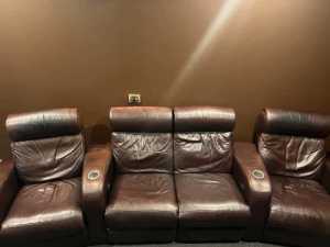 Brown Bay Republic 4-Seater Leather Lazy Boy Theatre Set