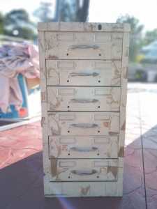 Vintage Metal 6 Drawer File Cabinet