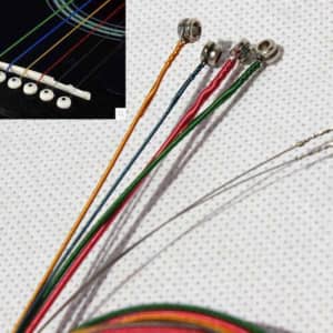 Set of 6 Rainbow Color Acoustic Guitar Strings