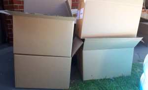 Cardboard boxes to give away. Total of 14.